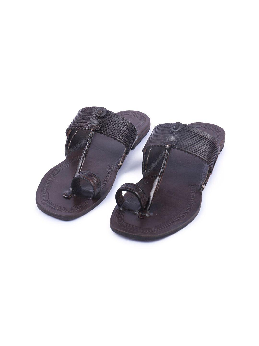 korakari textured leather one toe flats