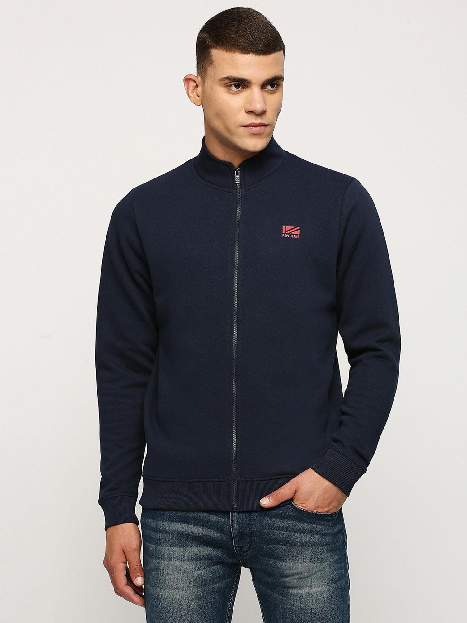 korbin zip-thru sweatshirt navy blue