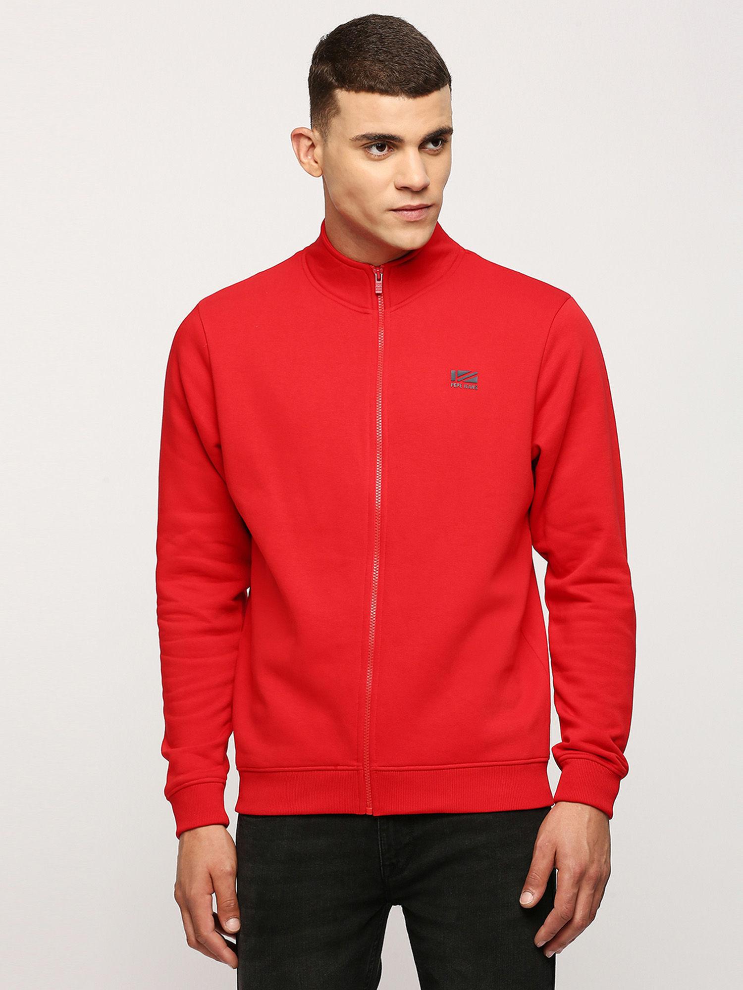 korbin zip-thru sweatshirt red