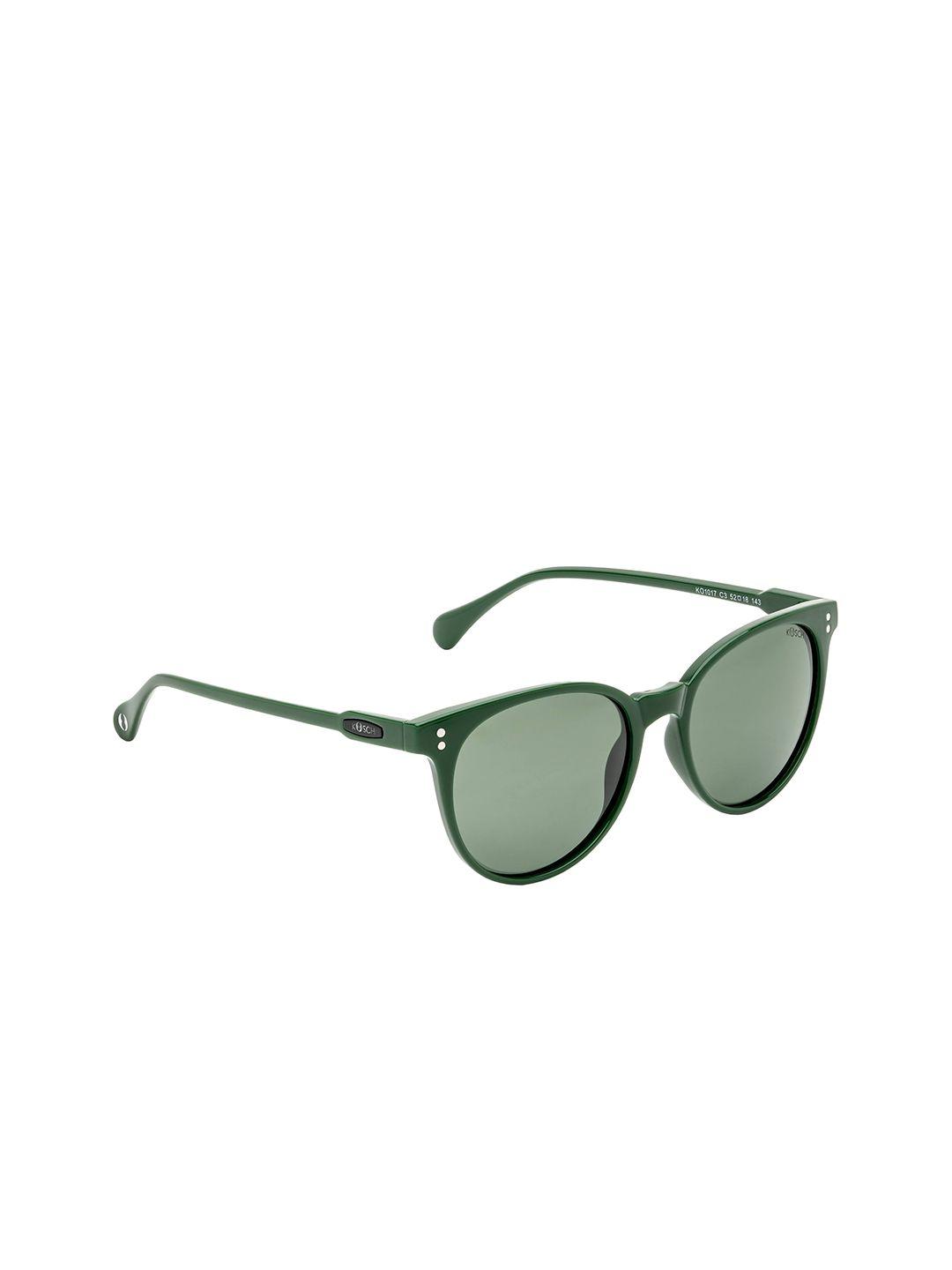 kosch elemente men green lens & green full rim oval sunglasses