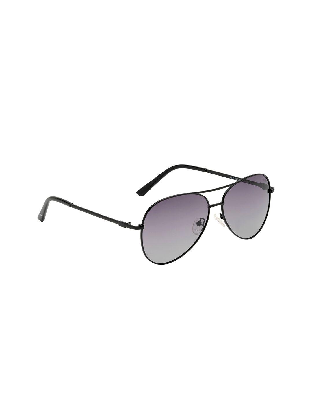 kosch elemente men grey lens & black rectangle sunglasses with polarised lens kst 22830 c1