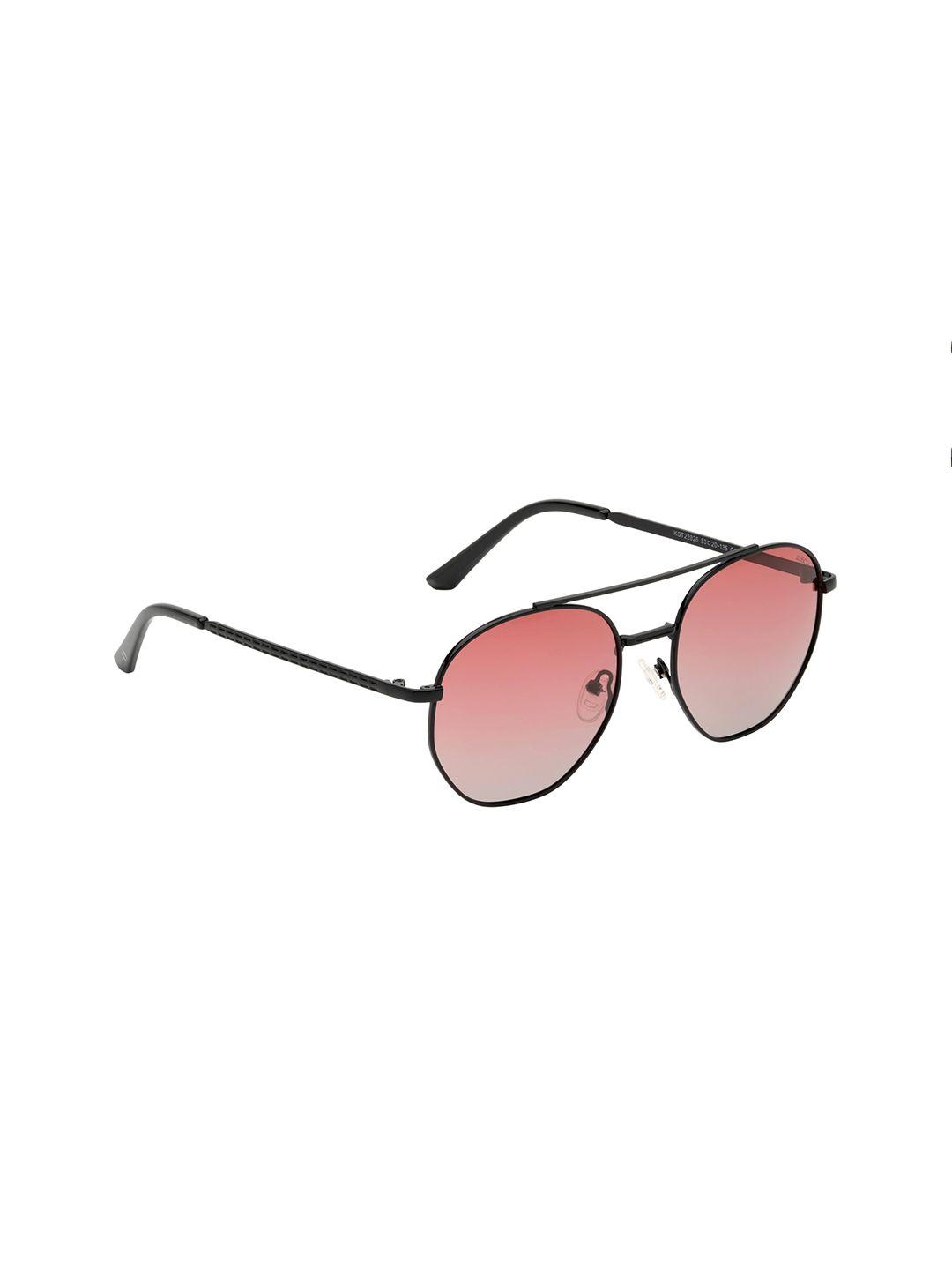 kosch elemente men red lens & black aviator sunglasses with polarised lens kst 22829 c2