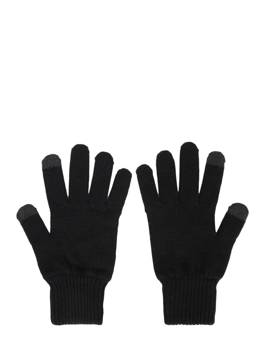 kosha men black woolmark certified touchscreen merino wool  gloves