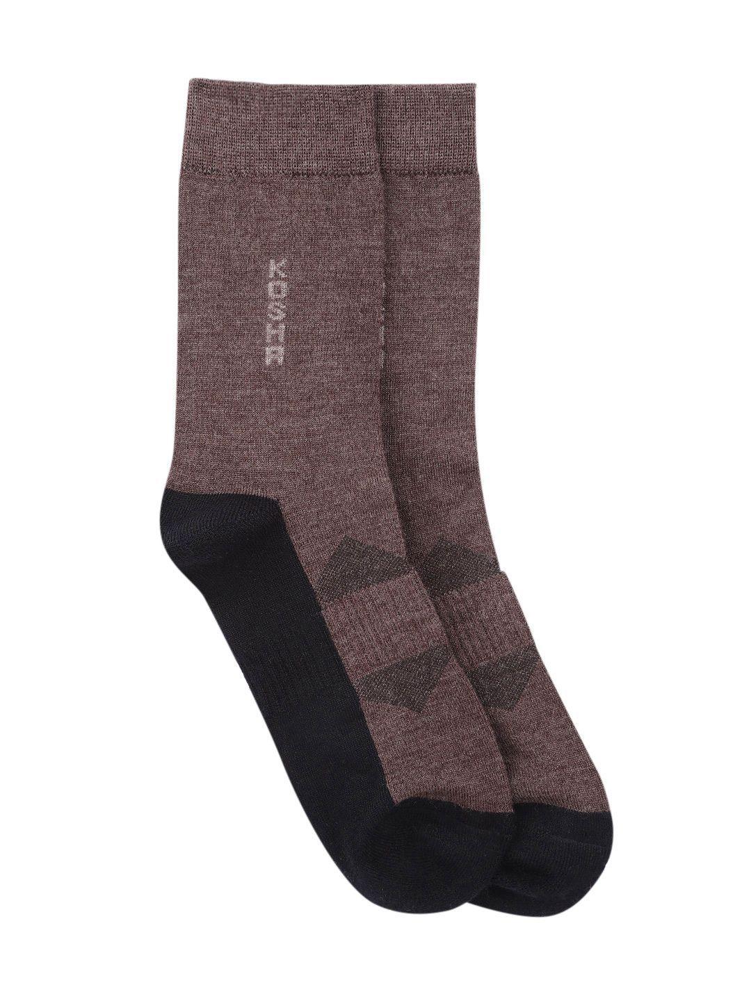 kosha men brown & black merino technical woolen socks