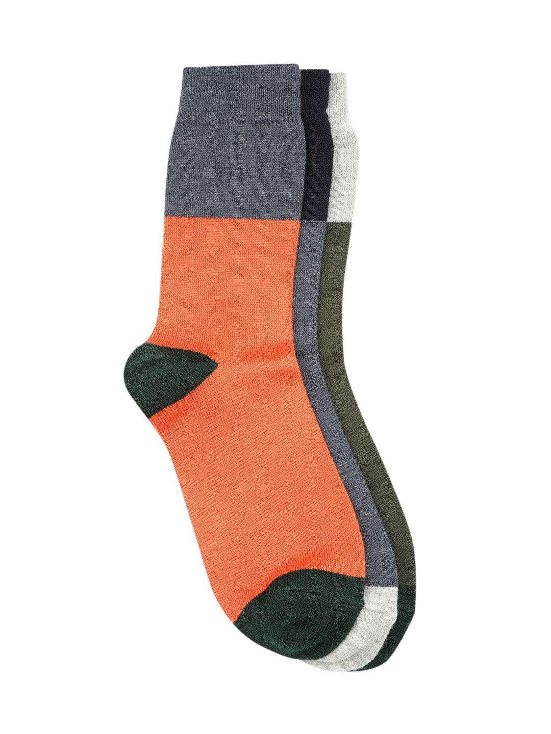 kosha men pack of 3 warm wool blend colourblocked socks
