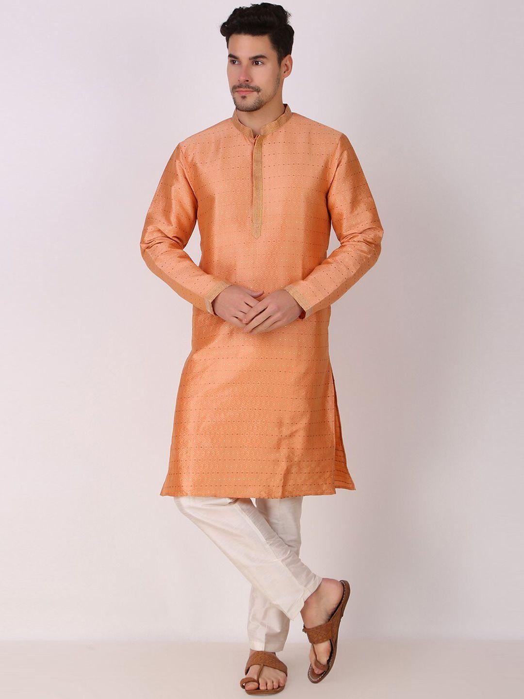 koshin woven design thread work silk kurta