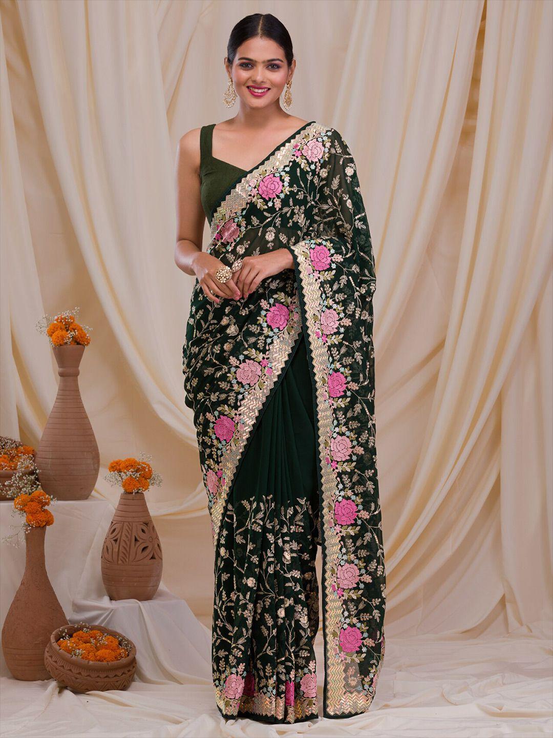 koskii floral embroidered saree