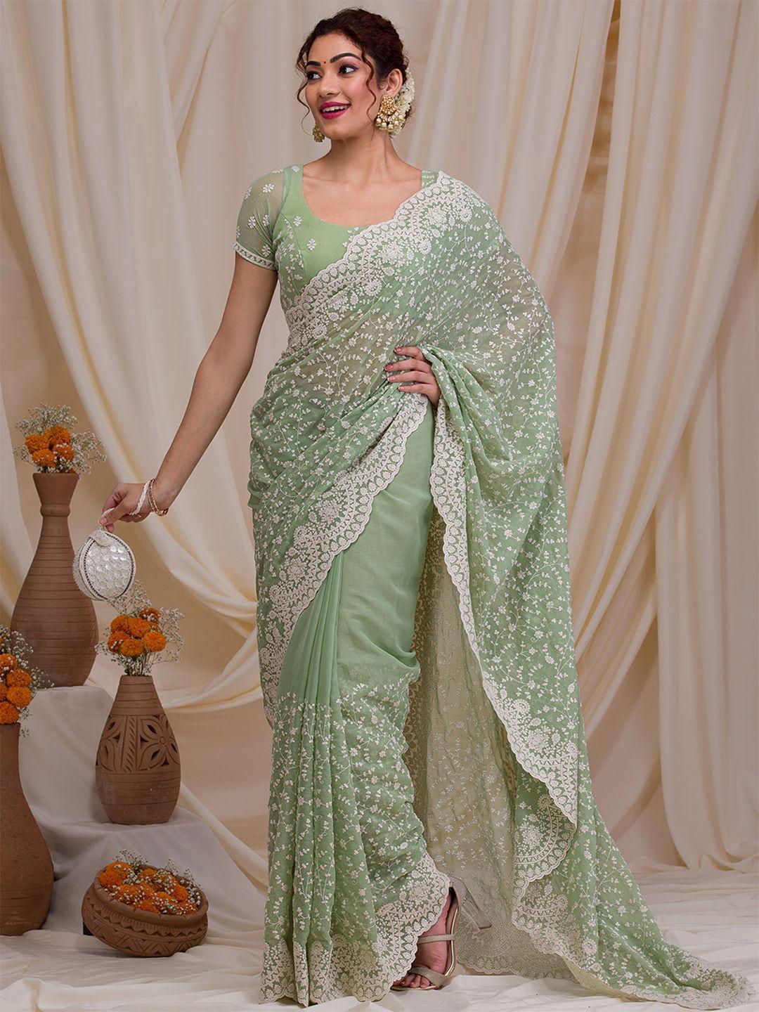 koskii embellished embroidered saree