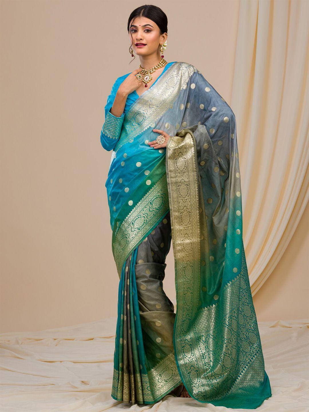 koskii ethnic motifs woven design zari detail saree