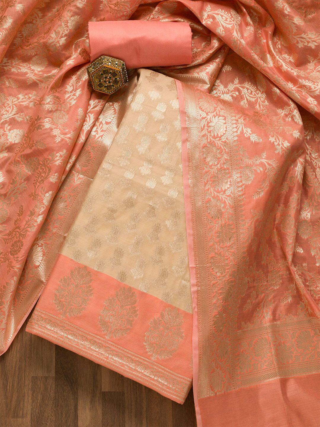 koskii ethnic motifs woven design zari unstitched dress material