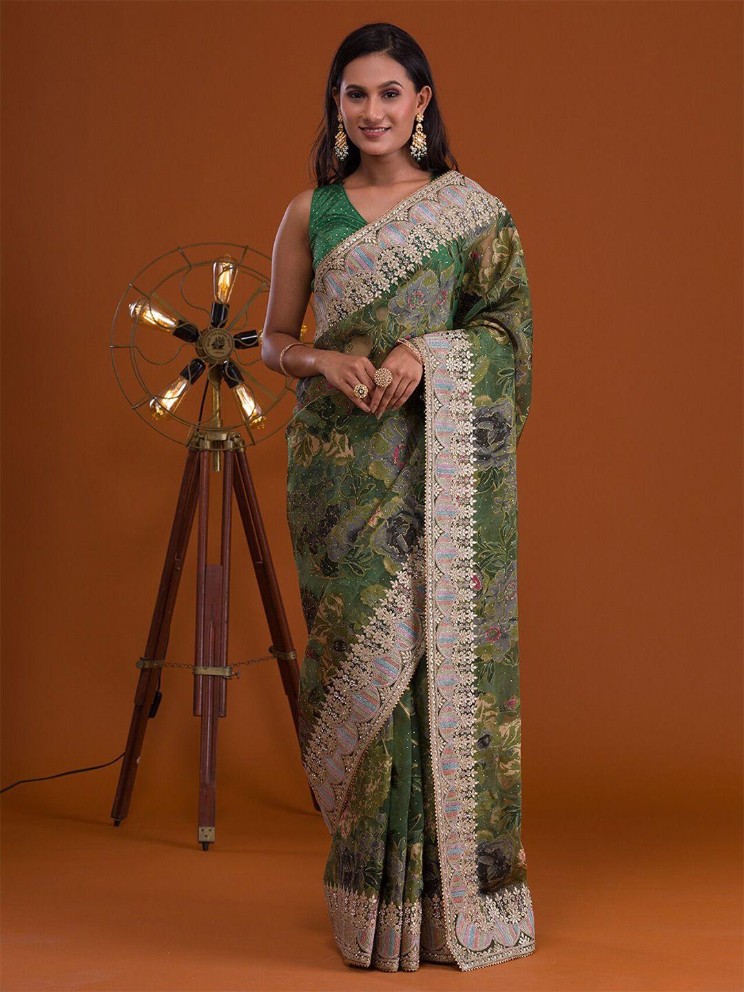 koskii floral gotta patti tissue saree