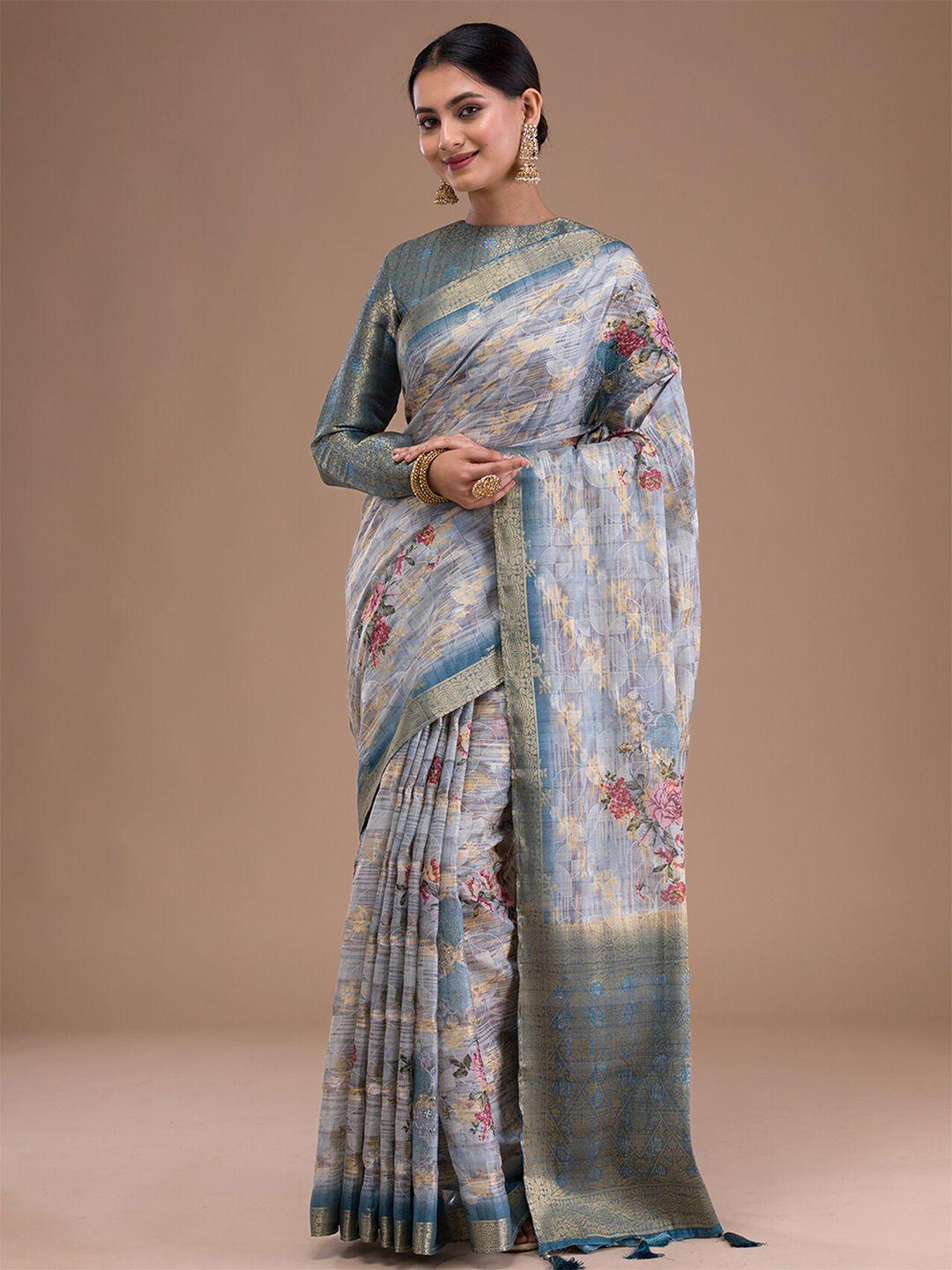 koskii floral zari tissue saree