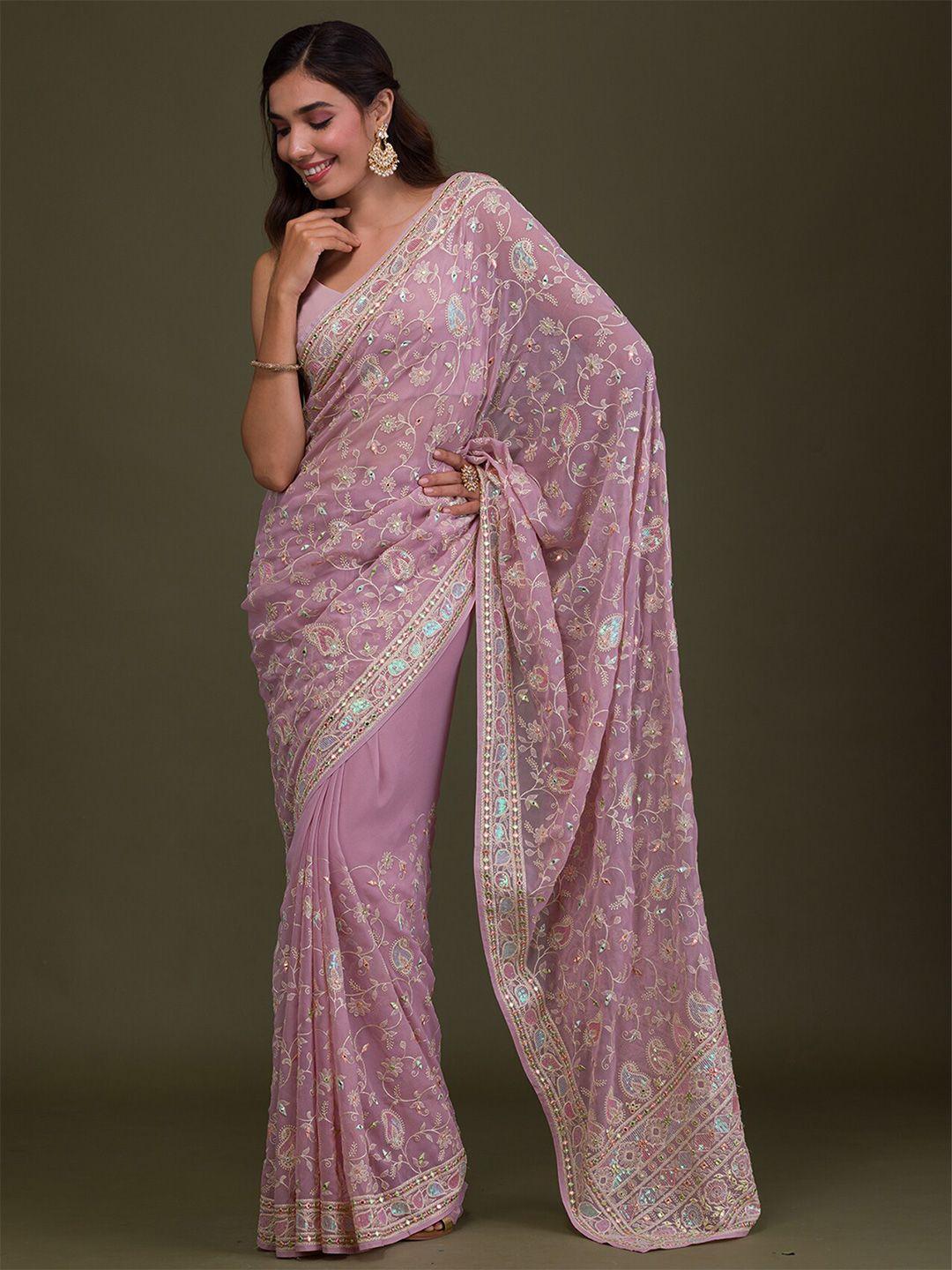 koskii paisley embroidered saree