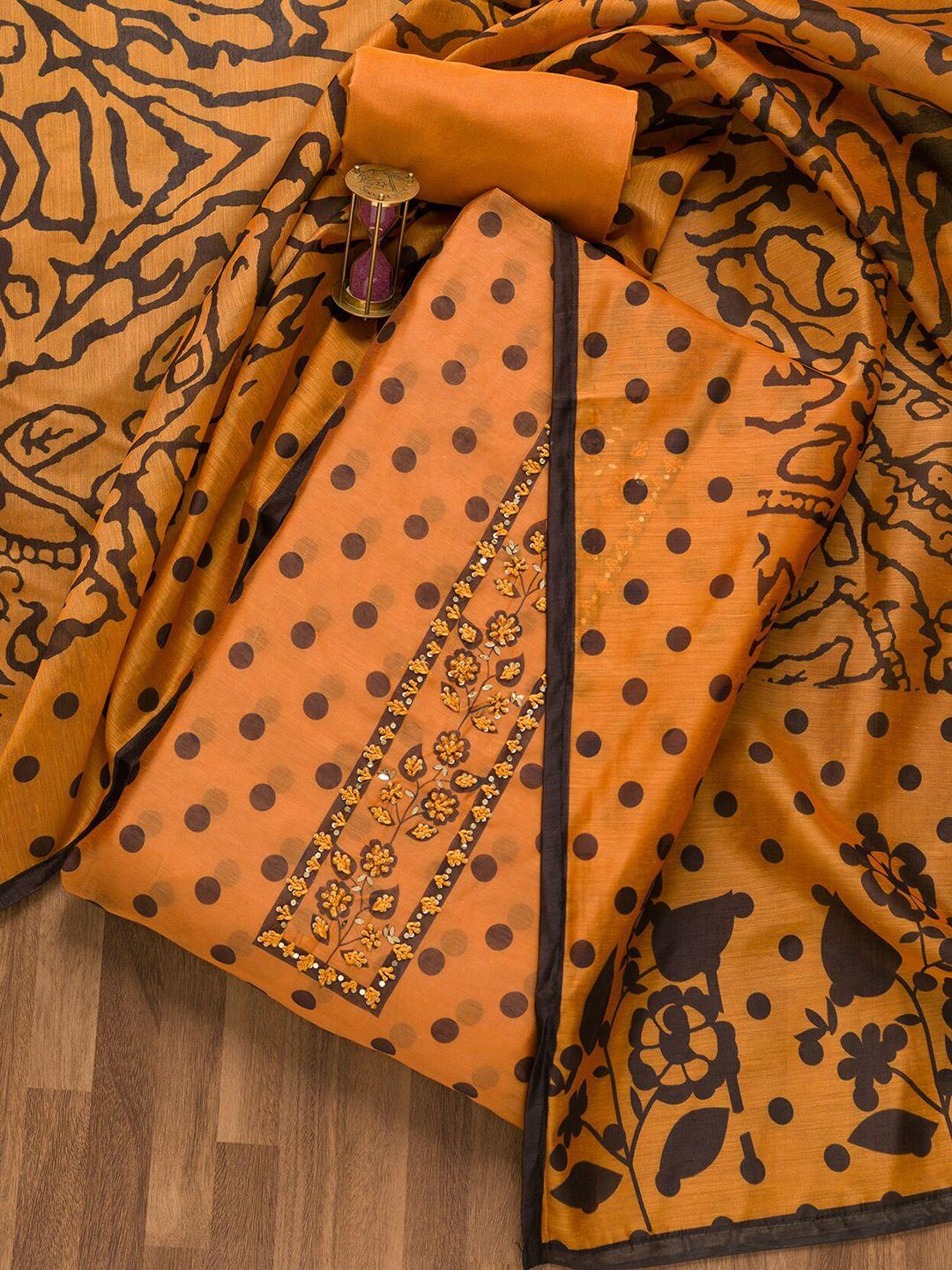 koskii polka dots printed unstitched dress material