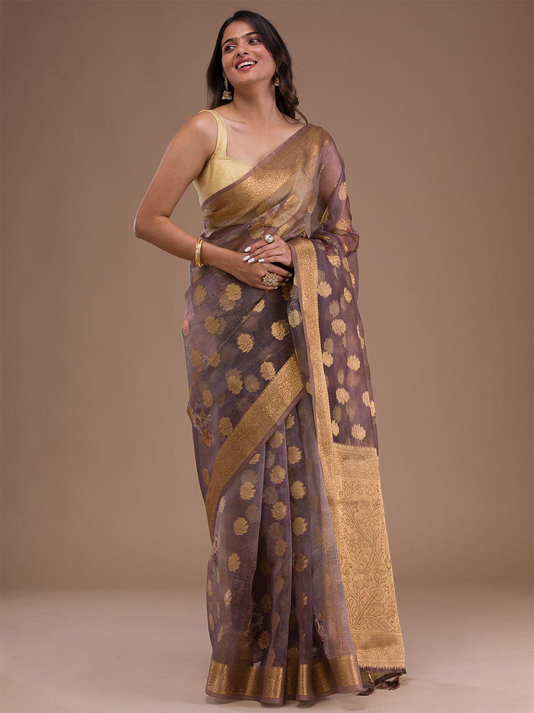 koskii woven design zari tissue saree