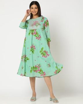 kota floral printed a-line dress