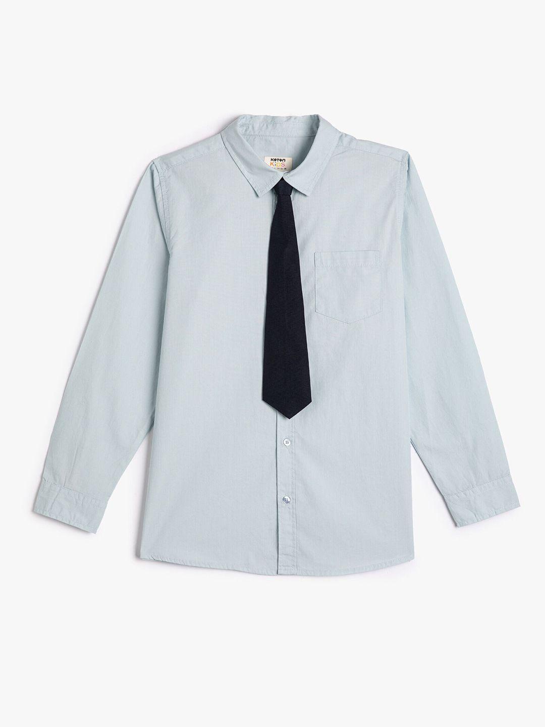 koton boys opaque pure cotton casual shirt