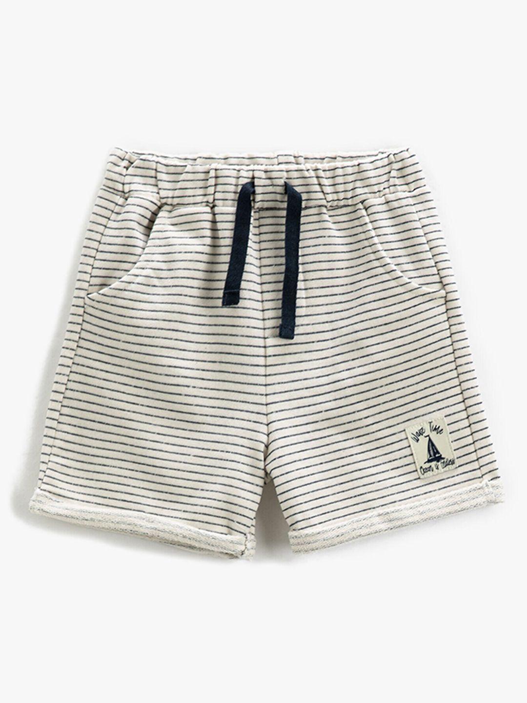 koton boys striped pure cotton shorts