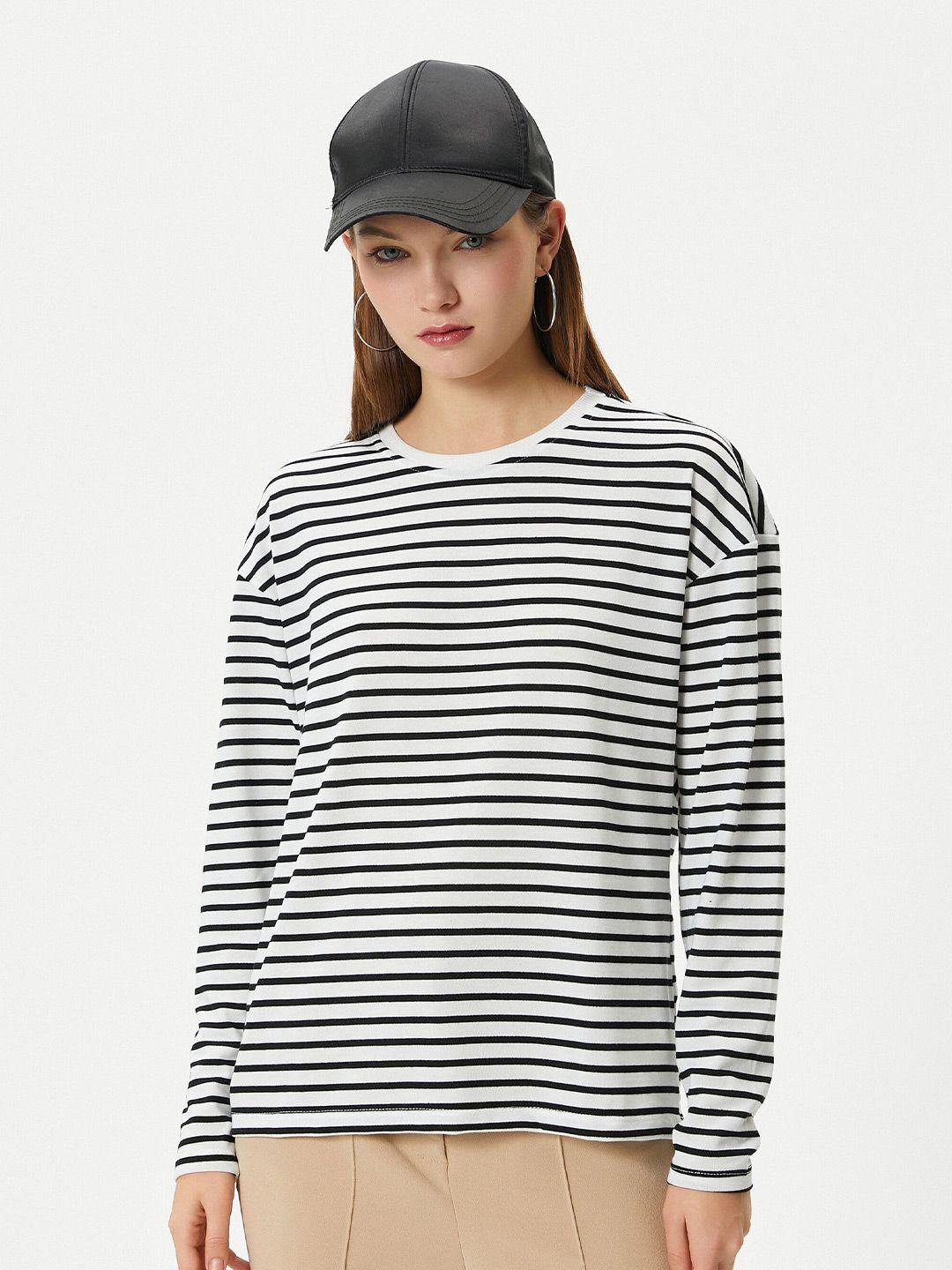 koton striped round neck t-shirt