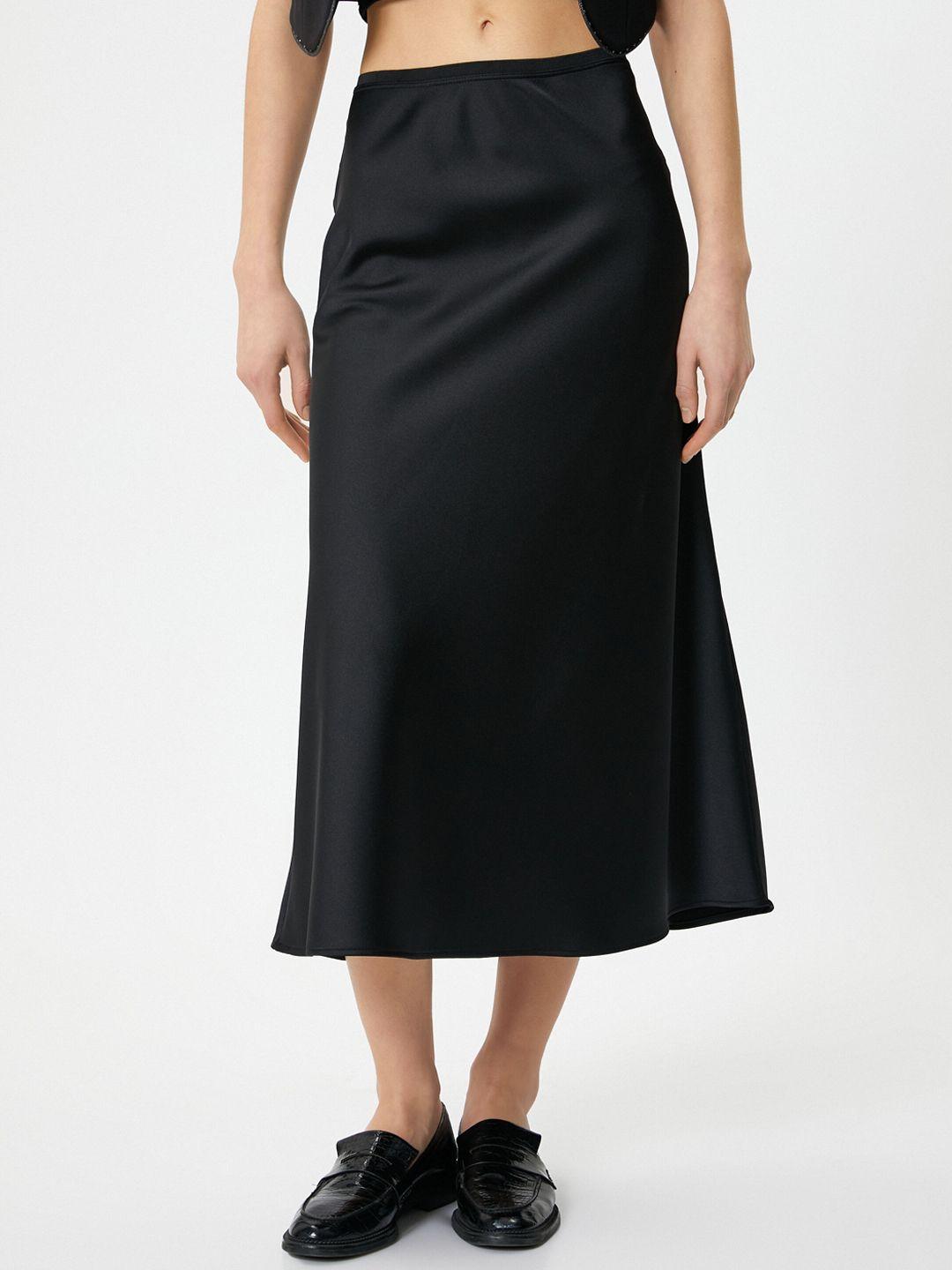 koton a-line straight midi skirt