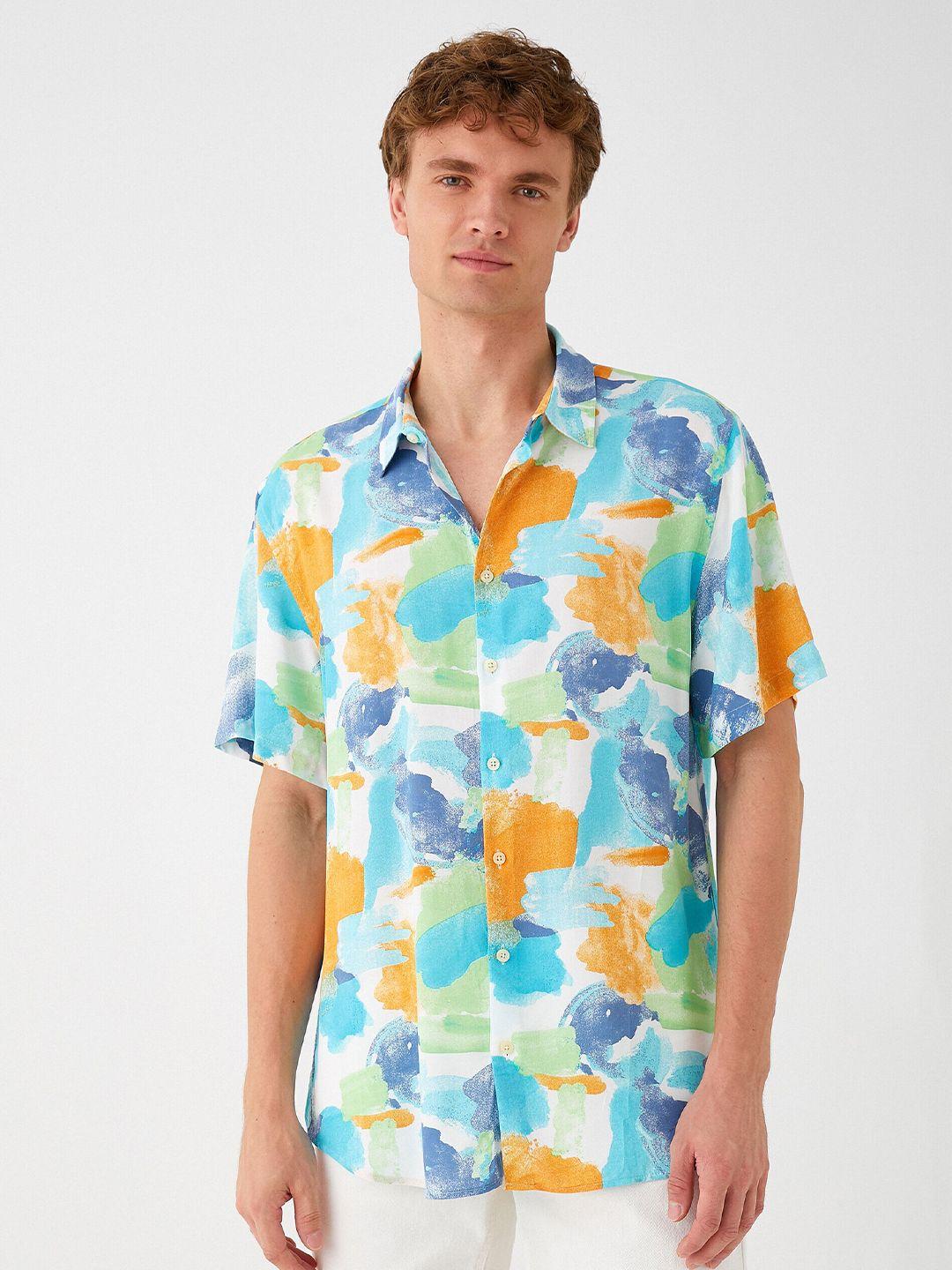 koton abstract printed casual shirt