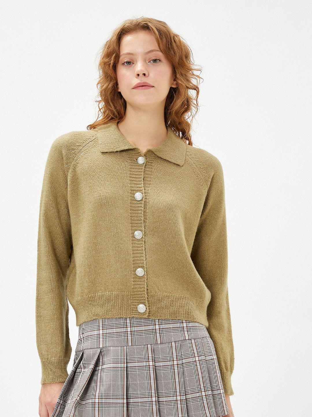 koton acrylic lapel collar sweater