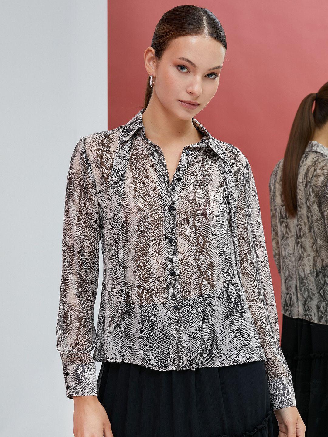 koton animal printed casual shirt