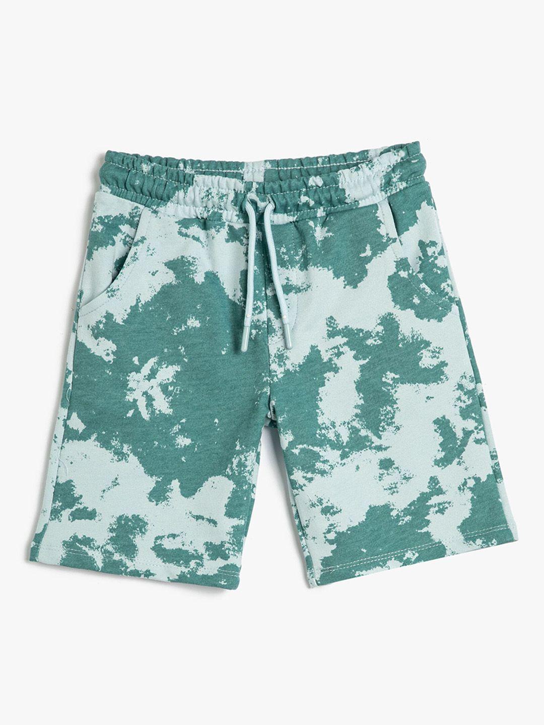 koton boys abstract printed cotton shorts