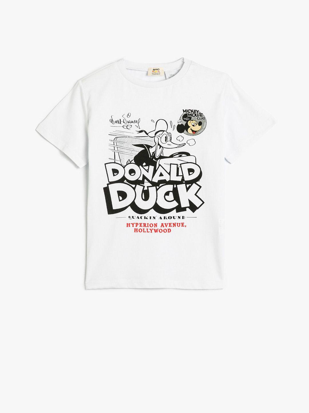koton boys donald duck printed short sleeves pure cotton t-shirt