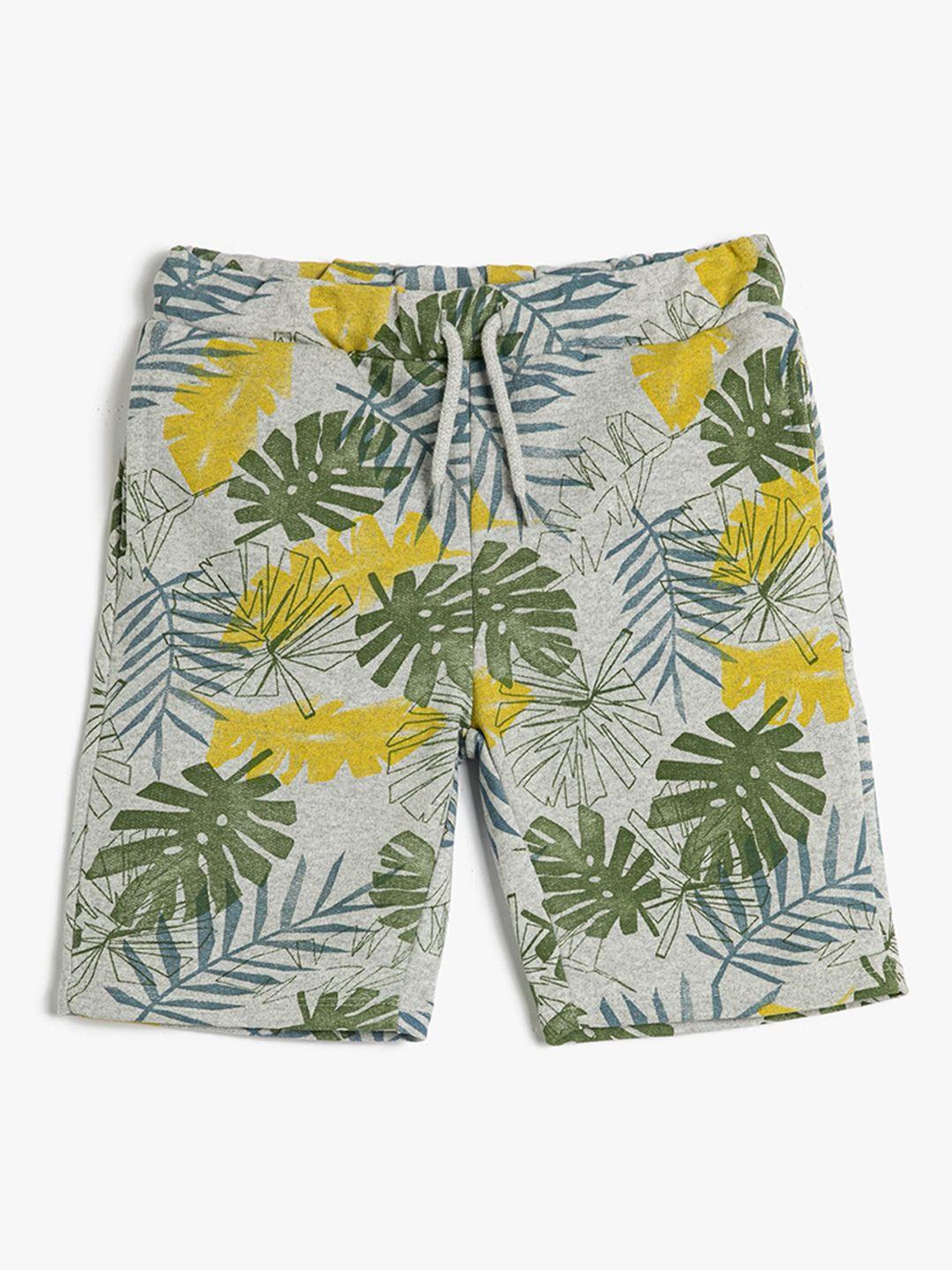 koton boys floral printed mid-rise shorts