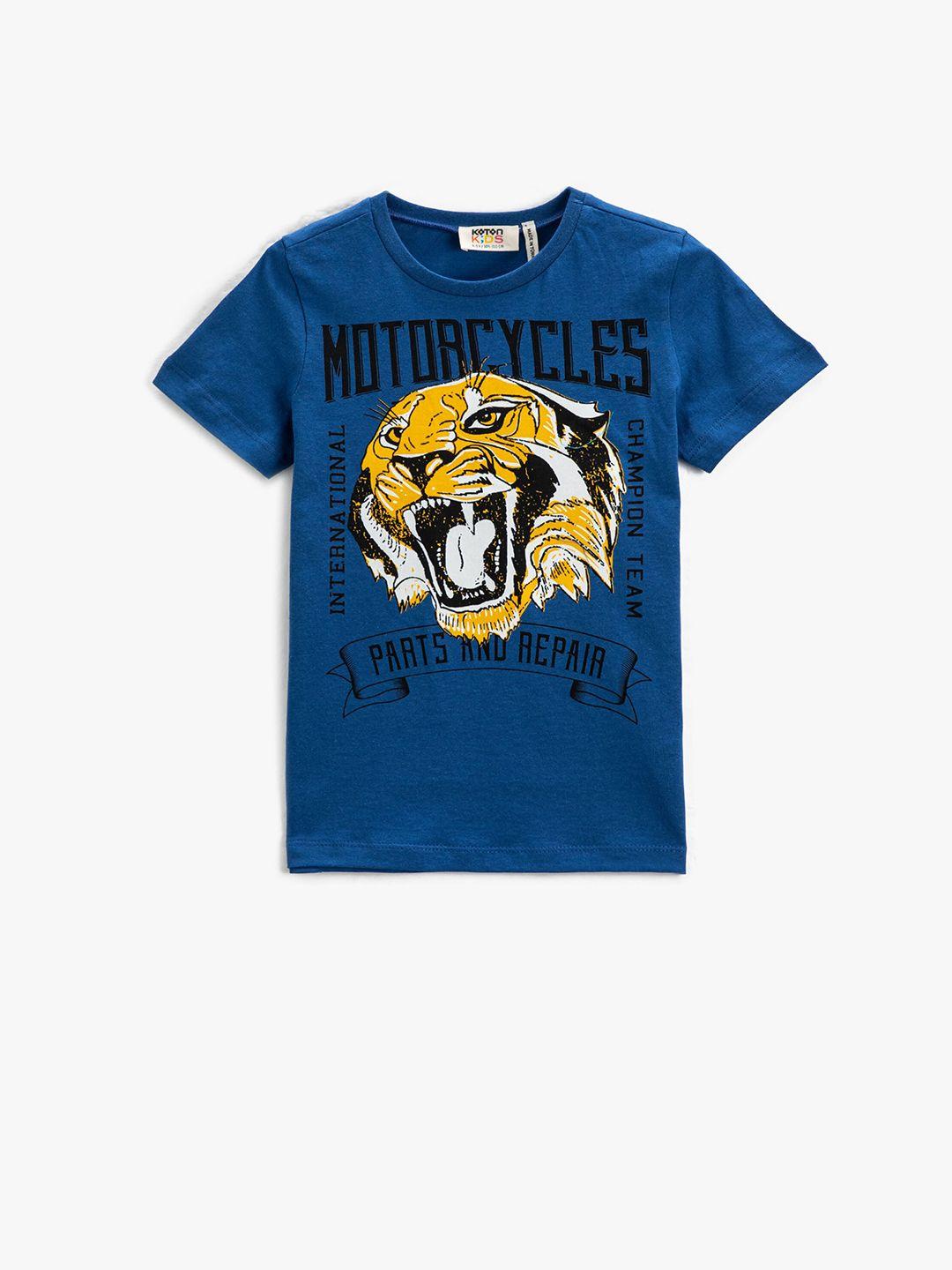 koton boys graphic printed pure cotton t-shirt