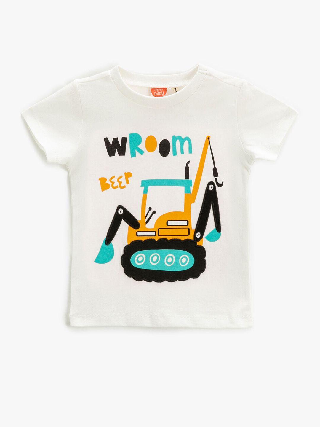 koton boys graphic printed pure cotton t-shirt