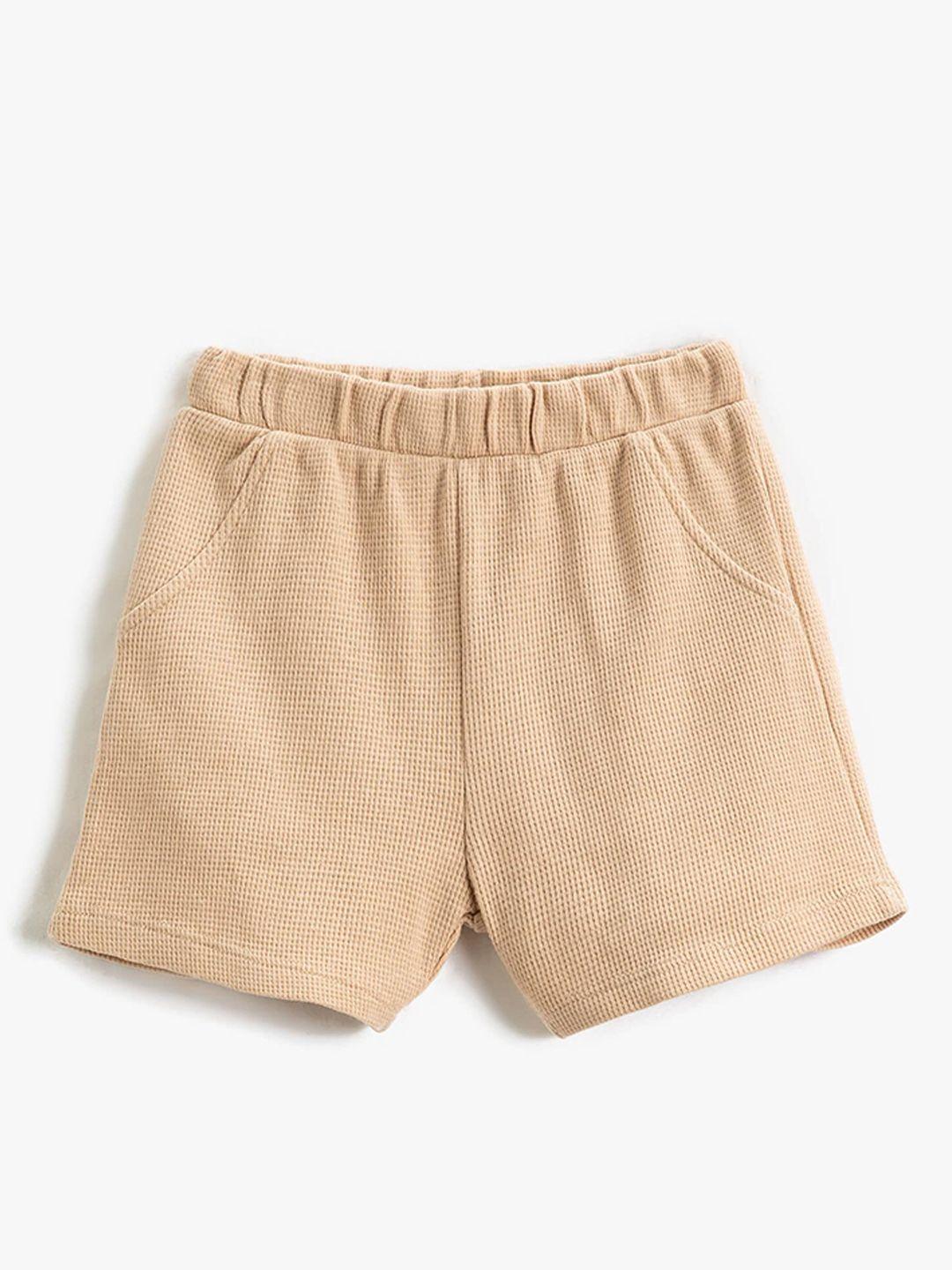 koton boys high-rise pure cotton shorts