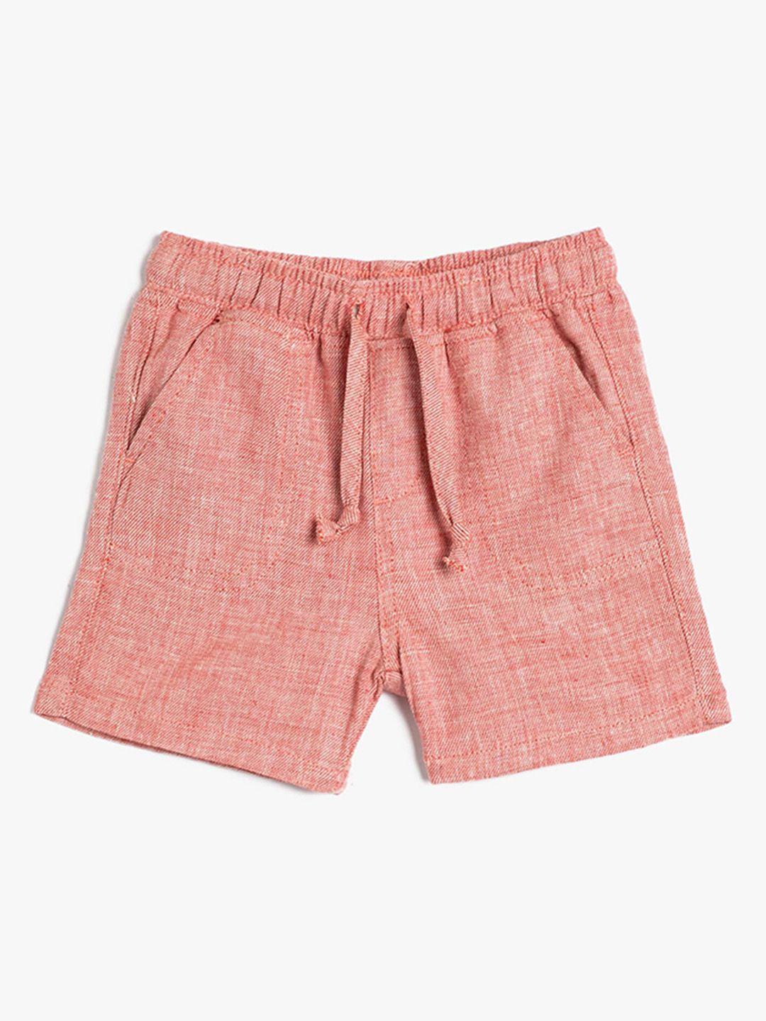 koton boys mid rise linen cotton shorts