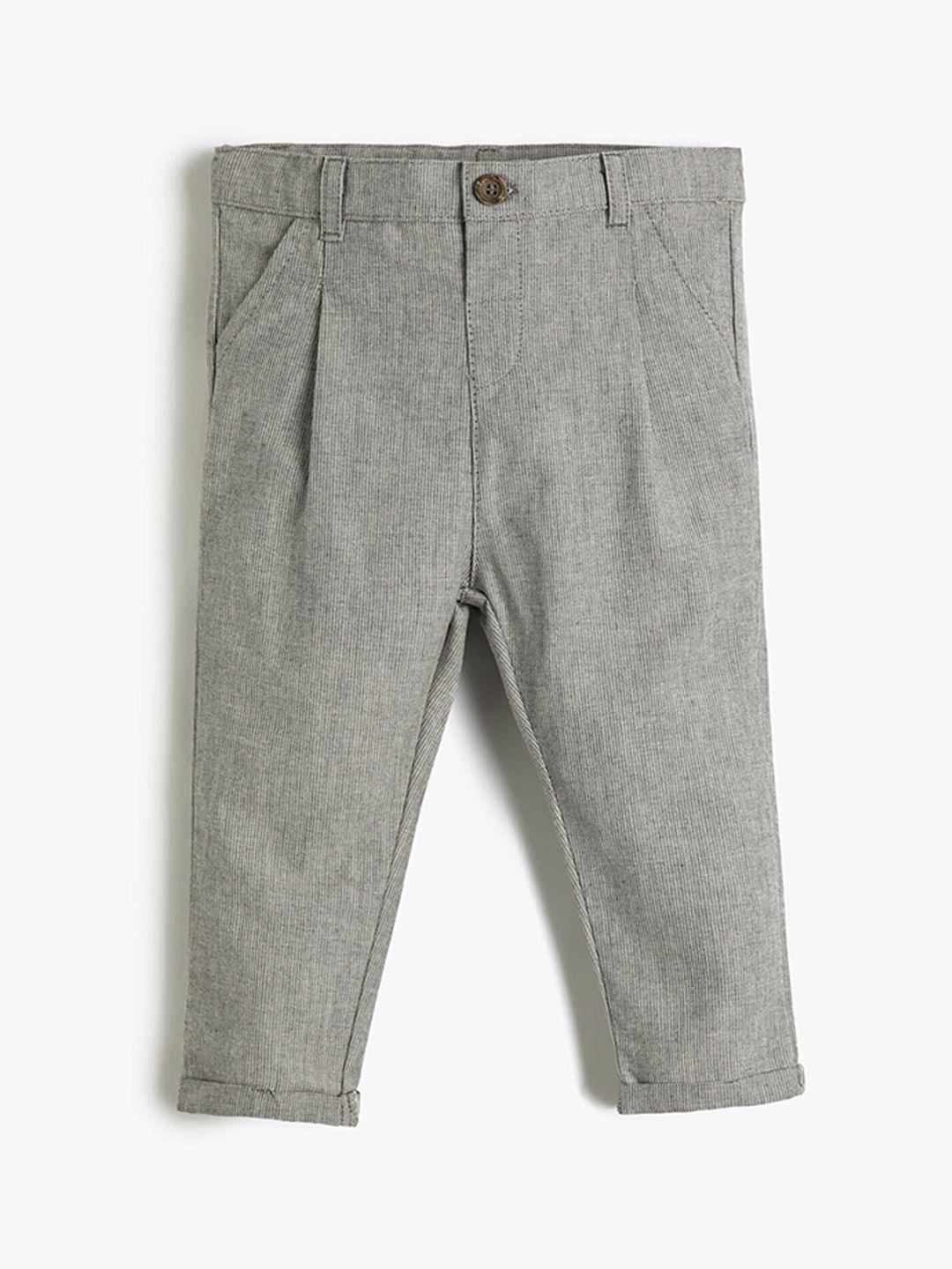 koton boys mid-rise pleated trousers