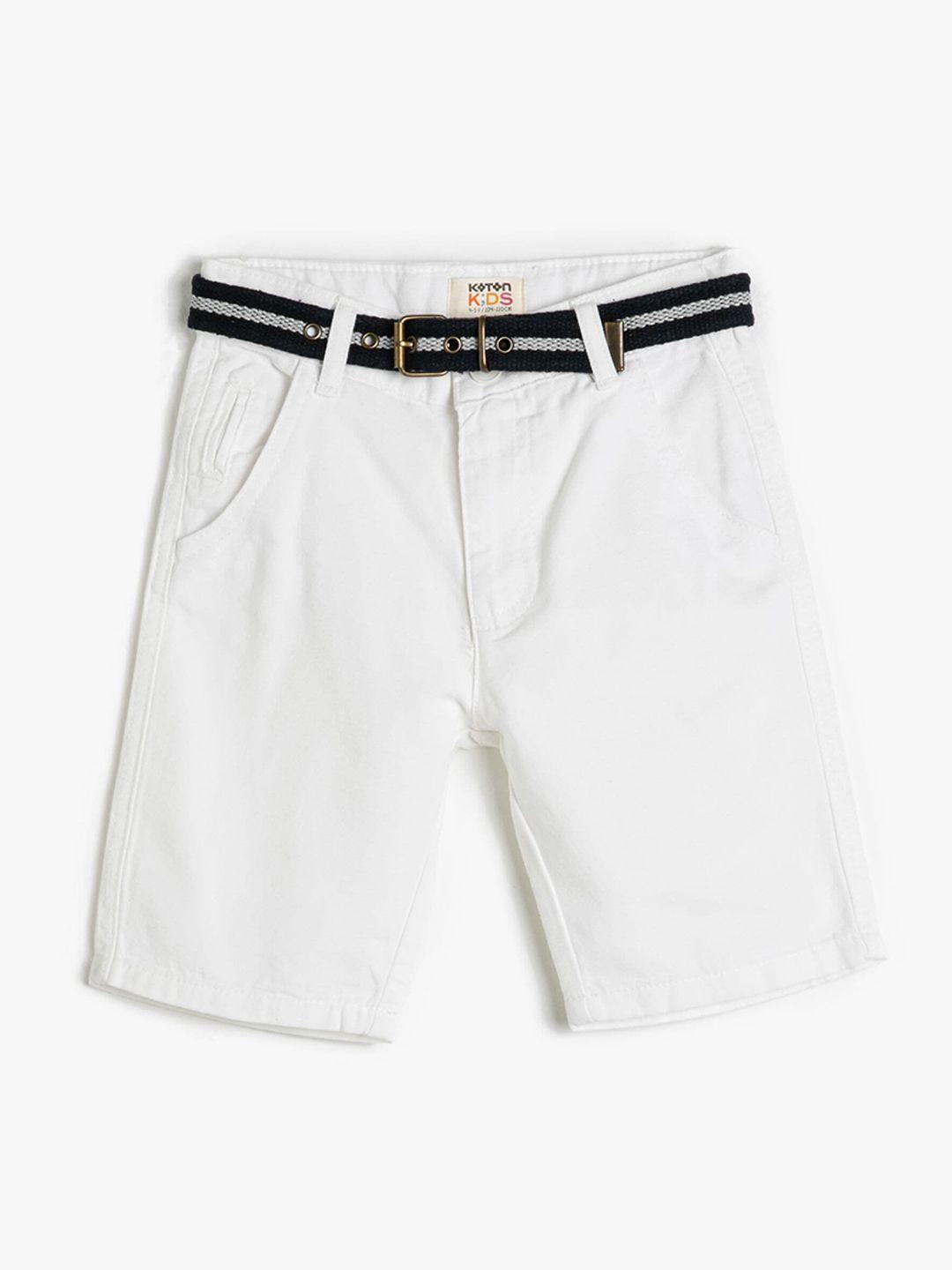 koton boys mid-rise pure cotton shorts
