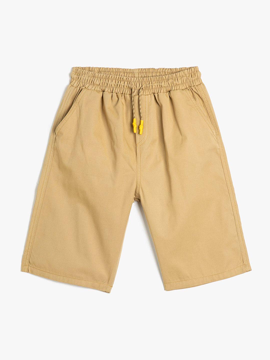 koton boys solid pure cotton shorts