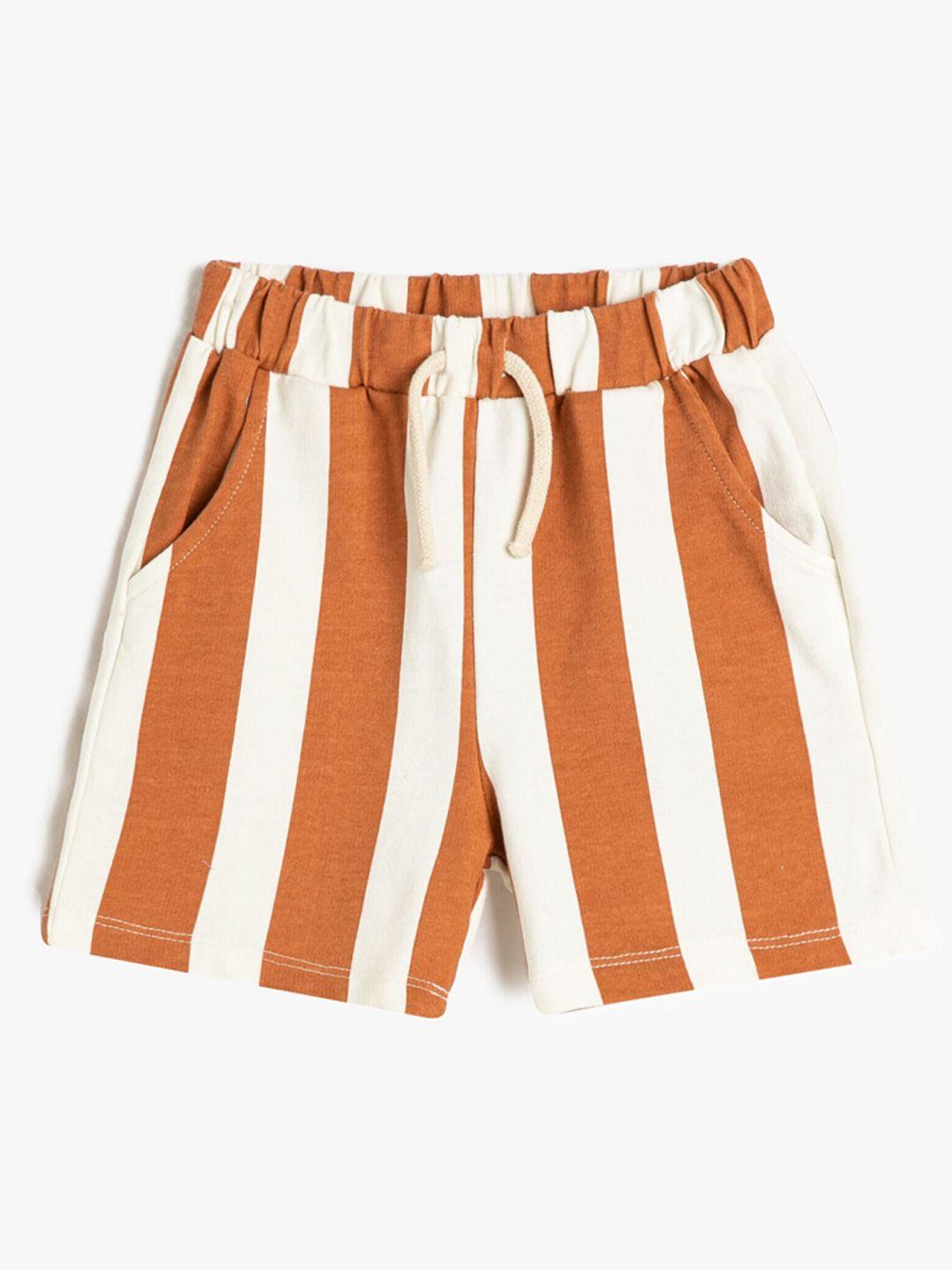koton boys striped pure cotton regular shorts