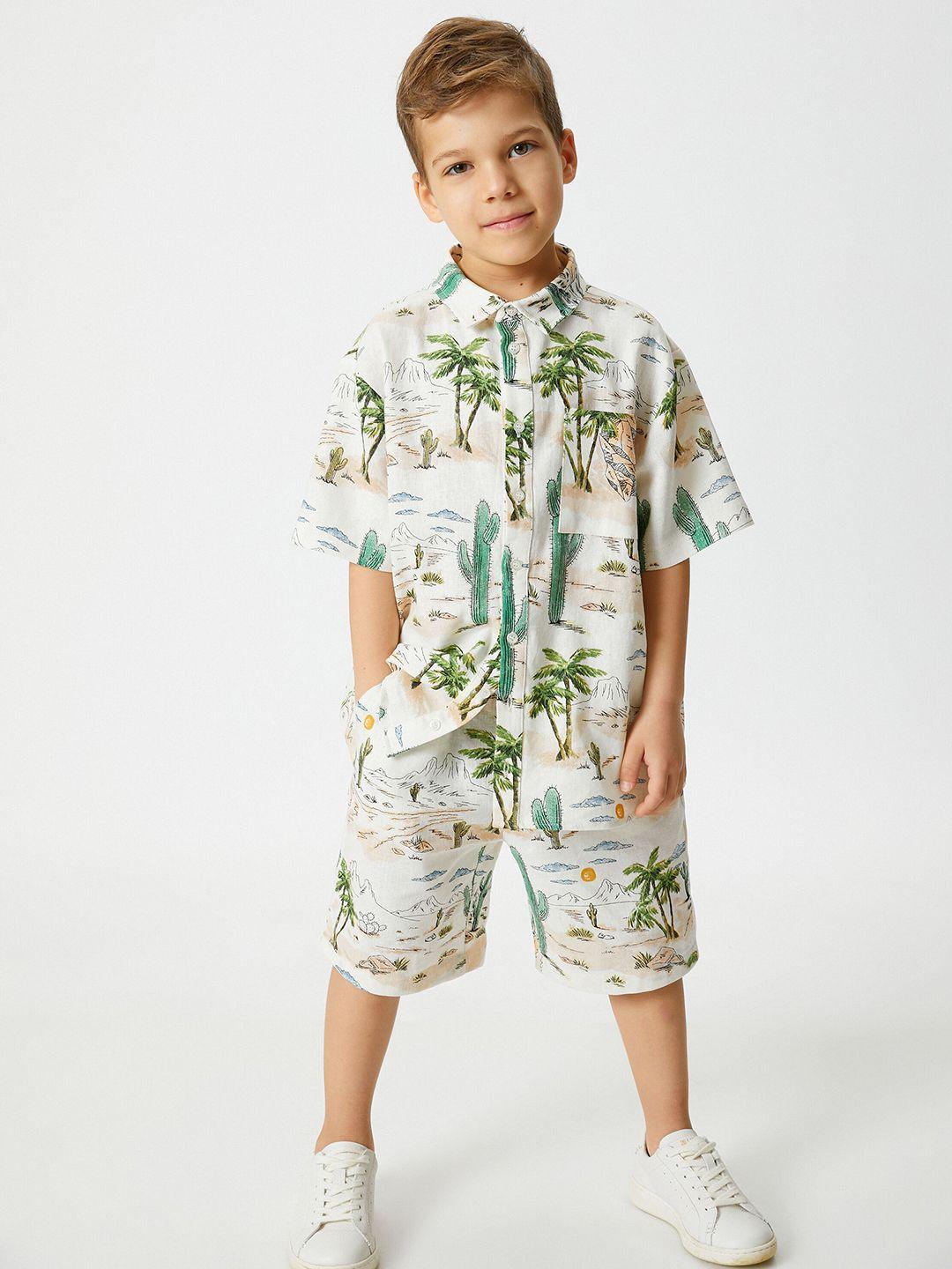koton boys tropical printed shorts