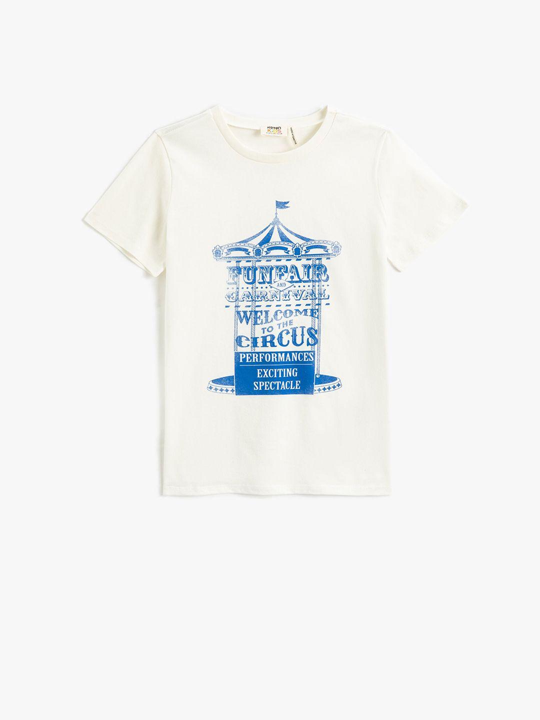 koton boys typography printed pure cotton t-shirt