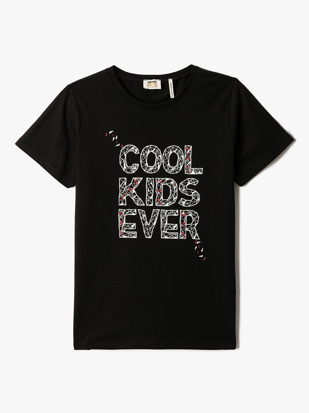 koton boys typography printed pure cotton t-shirt