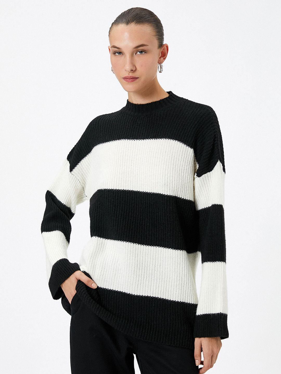 koton colourblocked round neck pullover