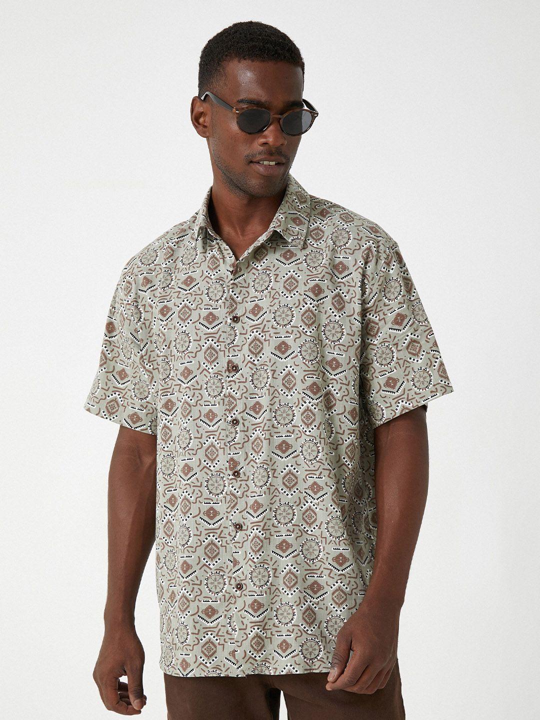 koton conversational printed pure cotton casual shirt