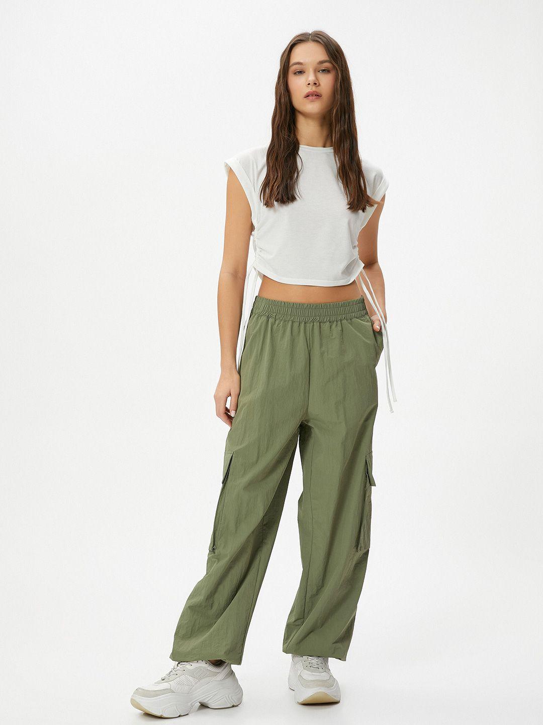 koton extended sleeves ruched crop top