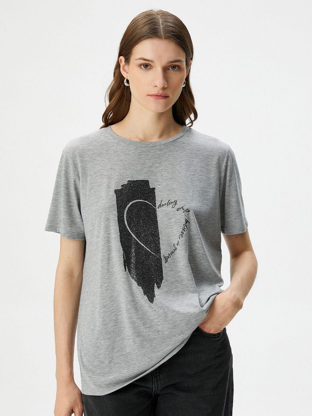 koton graphic printed round neck t-shirt