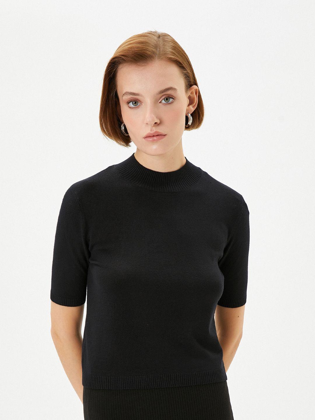 koton high neck crop pullover