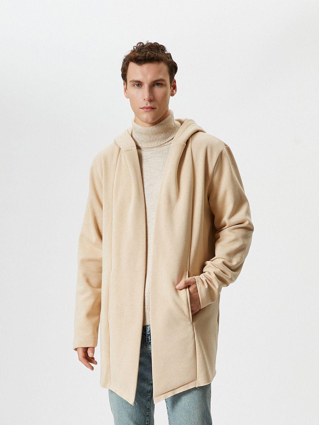 koton hooded longline front-open sweaters