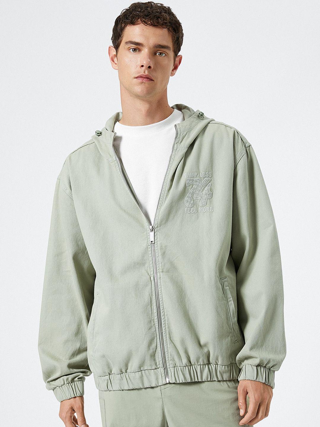 koton hooded pure cotton tailored jacket