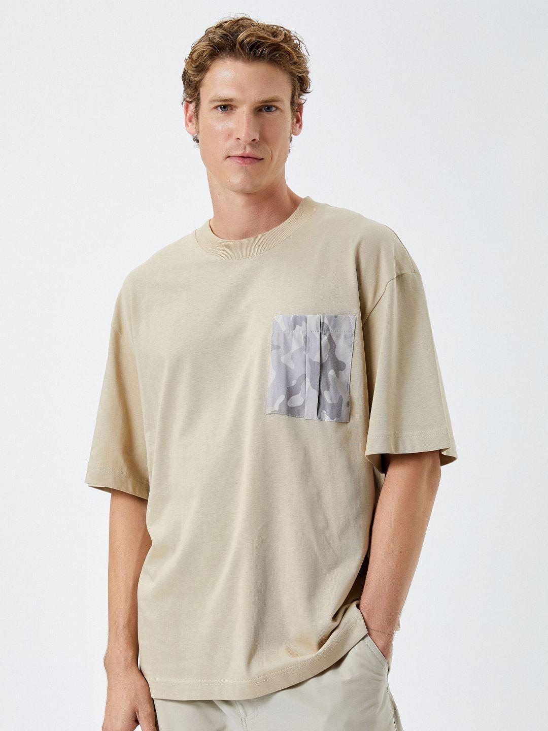 koton men beige t-shirt