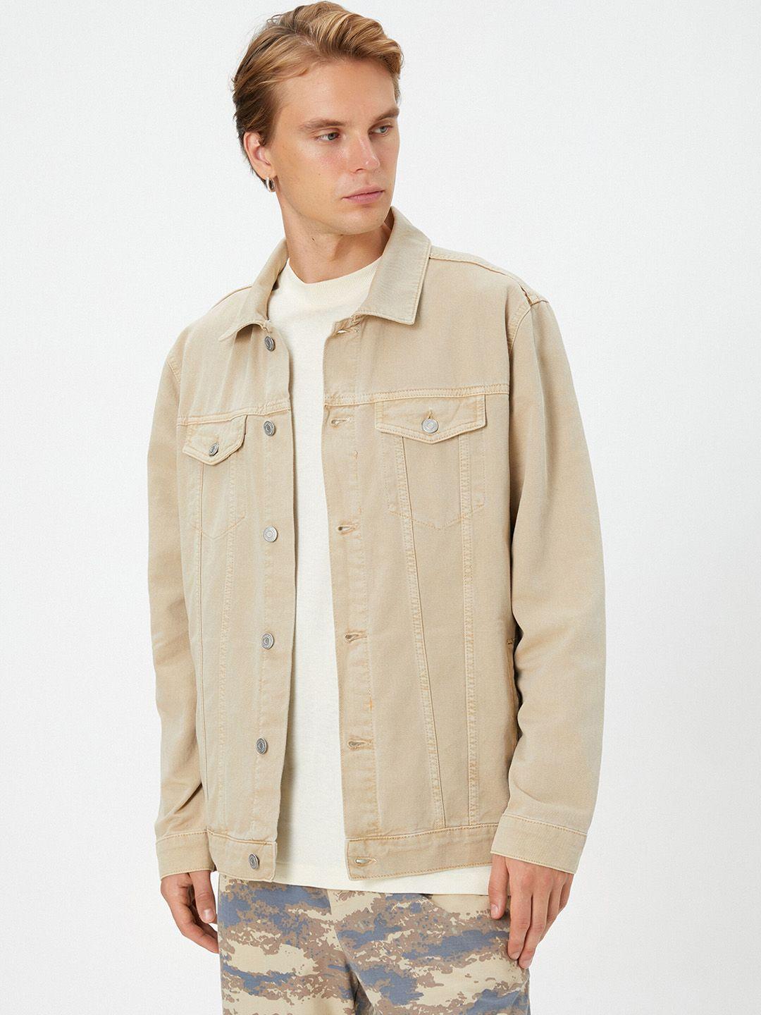 koton men beige woven jacket